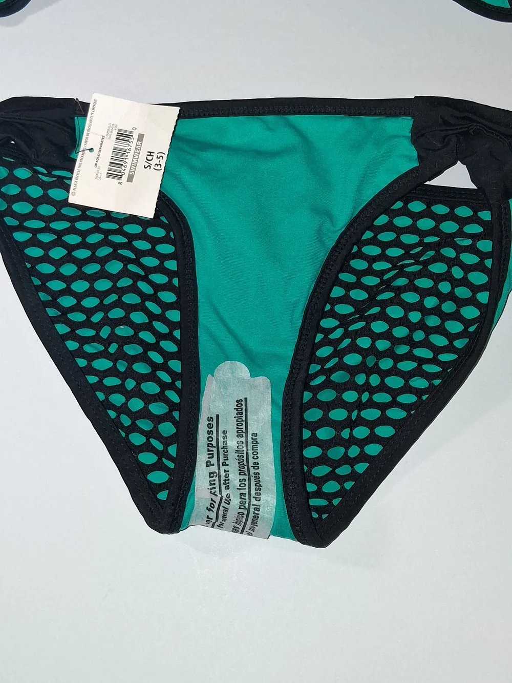 NWT OP Women’s Green Mesh Triangle Bikini Set TOP Size Large, BOTTOM Size Small